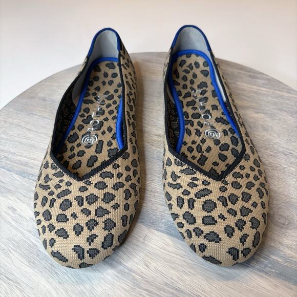 Rothy’s Leopard Print Rounded Toe Red Stripe Slip-On Ballet Flats US Size 6 M - Picture 2 of 11